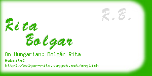 rita bolgar business card