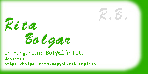 rita bolgar business card